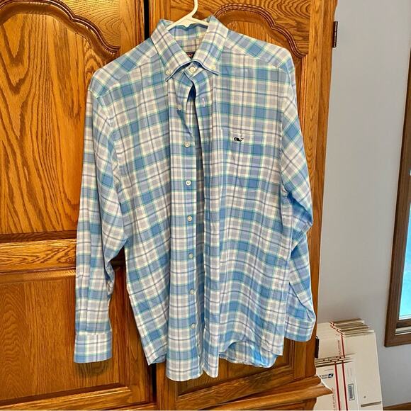 Vineyard Vines Plaid Long Sleeve Button Down 100% Cotton Tucker Shirt Mens Small - Picture 14 of 16